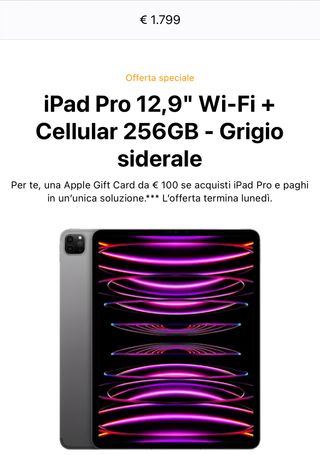 iPad Pro 12.9’’ Wi-Fi + cellular 256Gb