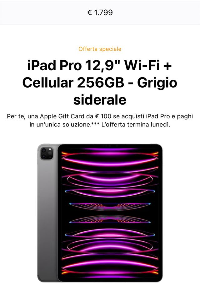iPad Pro 12.9’’ Wi-Fi + cellular 256Gb 