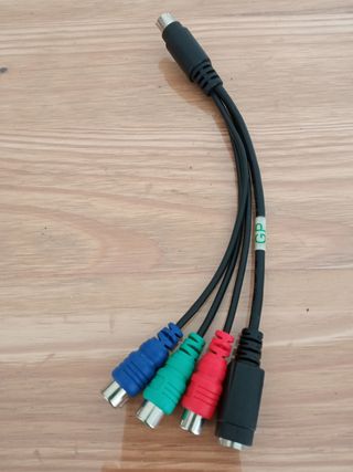 Cable S-VIDEO 9 Pines a 3 RCA y S-VIDEO