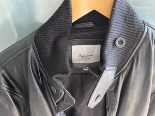 chaqueta de cuero negro Pepe Jeans hombre