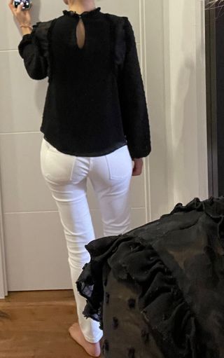 Camisa gasa plumeti negra S