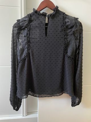 Camisa gasa plumeti negra S