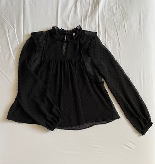 Camisa gasa plumeti negra S