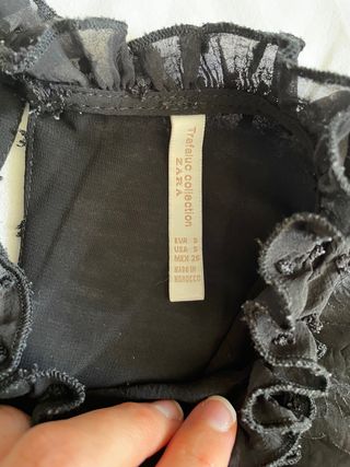 Camisa gasa plumeti negra S