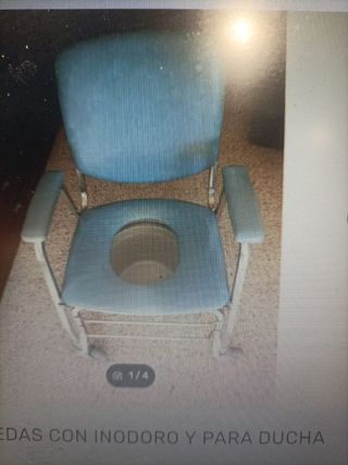 Silla ruedas con inodoro y para ducha 
