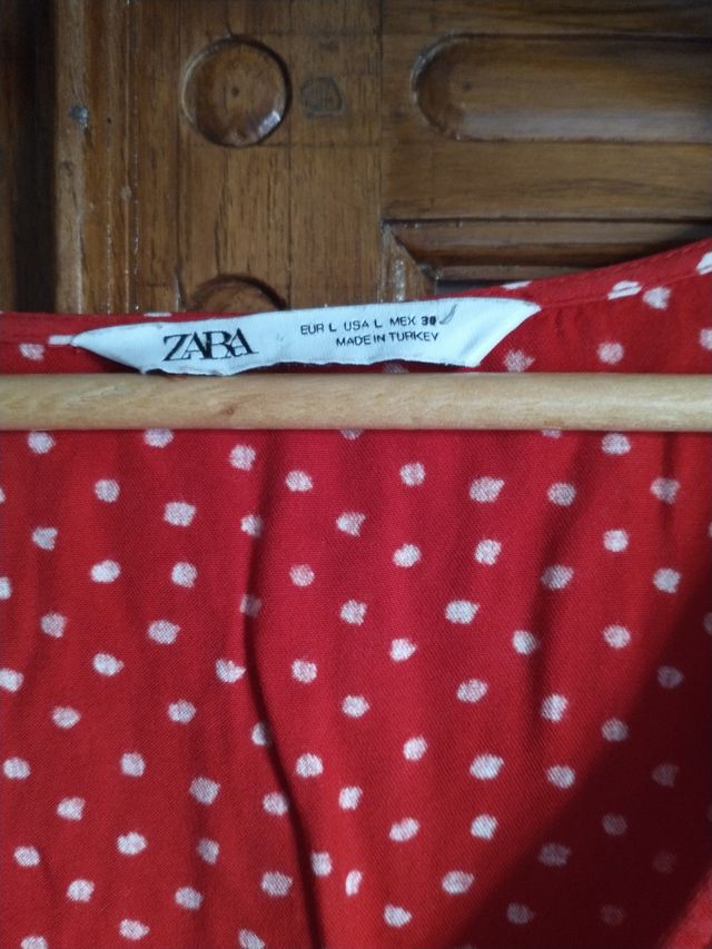 Vestido Zara lunares, algodón, largo, L