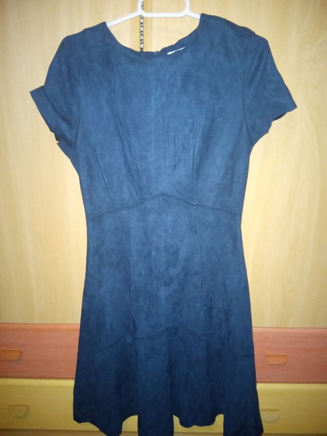 Vestido piel de melocotón azul oscuro