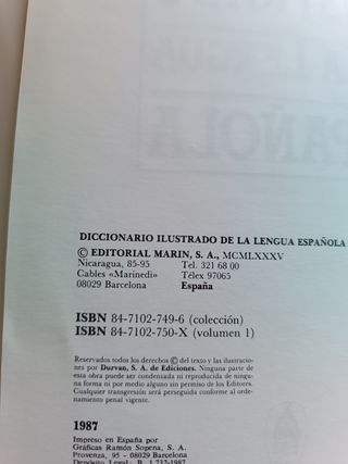 Libros , diccionario español 