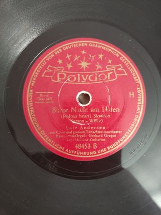 Disco pizarra 78rpm Lale Andersen