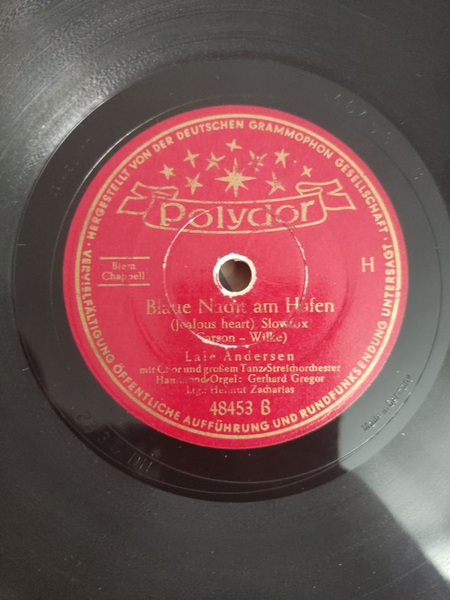Disco pizarra 78rpm Lale Andersen