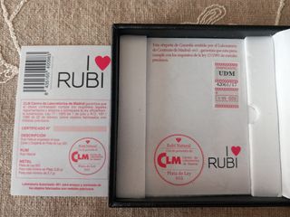 Collar y pendientes de plata con rubíes