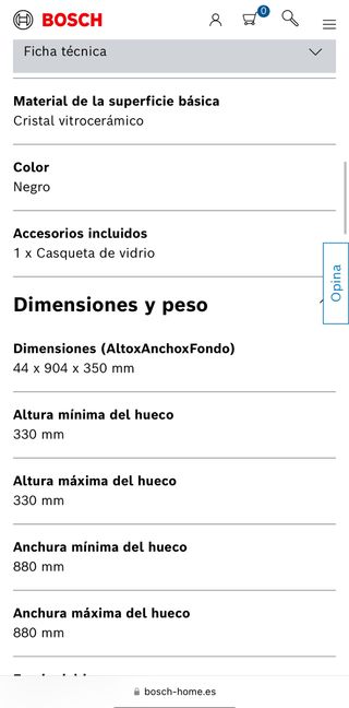 Placa vitroceramica 90 cm