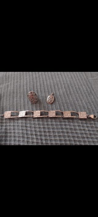 pulsera, anillo, colgante plata filigranas 