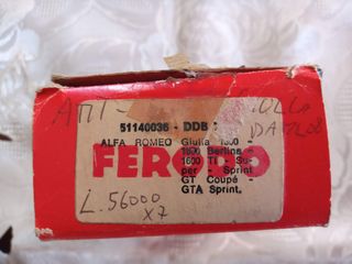 PASTIGLIE FRENI FERODO ALFA ROMEO GIULIA 1300 1600
