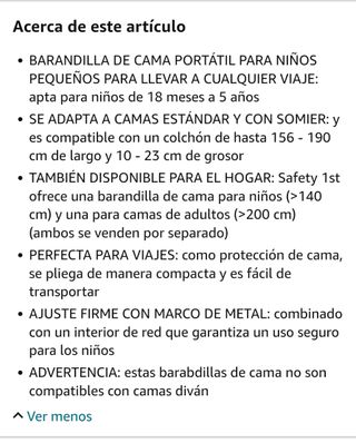 Barandilla cama
