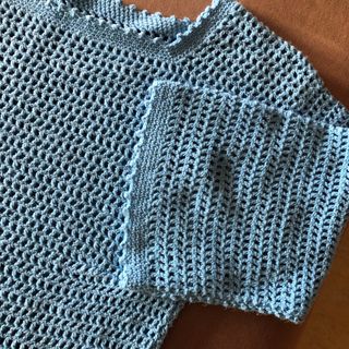 Suéter jersey túnica de punto azul Talla 40/L