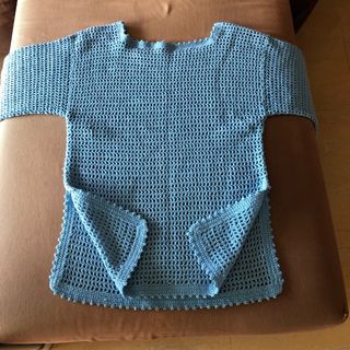 Suéter jersey túnica de punto azul Talla 40/L