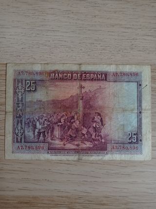 Billete 25 pesetas 1928 serie A
