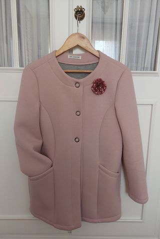 Chaqueta cárdigan rosa malva 40