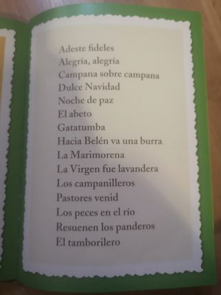 libro con villancicos navidad con CD y letras