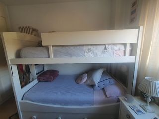 Litera de madera con cama nido de 90 cm