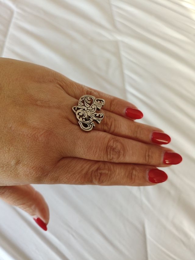 Anillo mesh elefante plata vieja