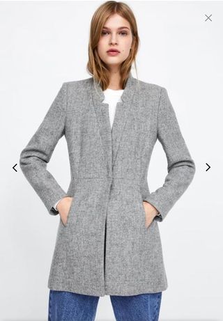 levita abrigo blazer xs gris zara