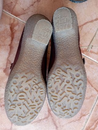 Zapatos señora wonders marrón, tacón de goma n.40