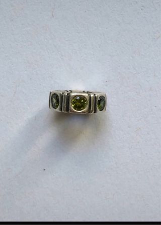 Charm Pandora plata separador brillantes verdes 