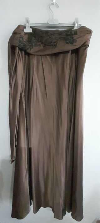 Falda maxi seda Massimo Dutti 