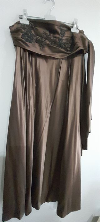 Falda maxi seda Massimo Dutti 