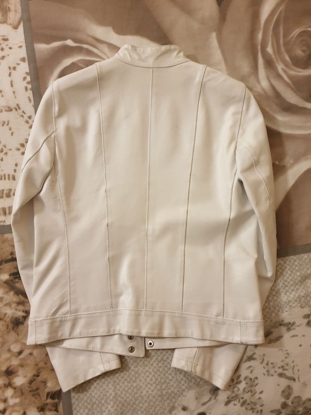 Giacca pelle bianca