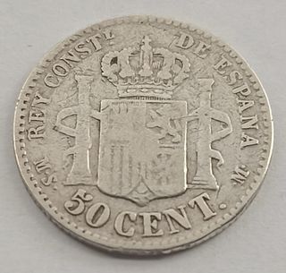 50 Céntimos 1881 España Plata
