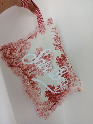 Borsetta a mano in toile de jouy, artigianale