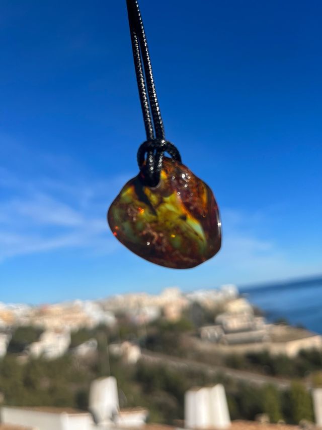 Colgante Ambar/ Piedra grande