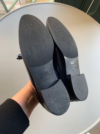 Mocasín de charol azul, de Castellano, talla 38