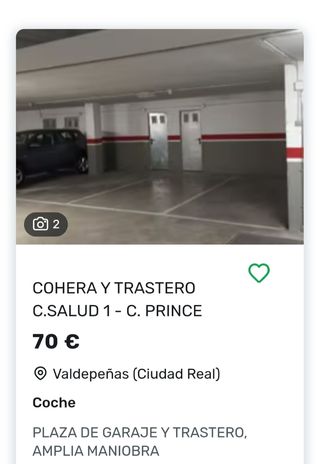 Garaje y trastero alquiler