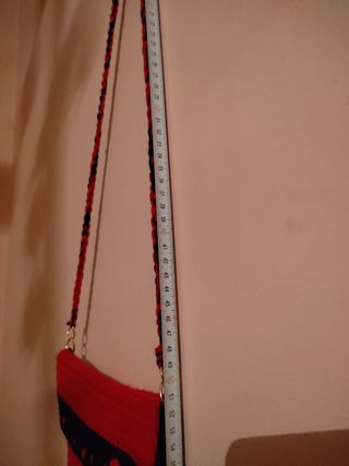 Bolso a ganchillo, medidas en fotos 