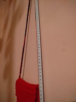 Bolso a ganchillo, medidas en fotos 