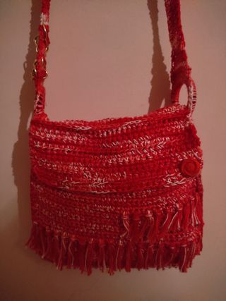 Bolso a ganchillo, medidas en fotos 
