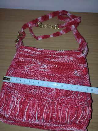 Bolso a ganchillo, medidas en fotos 