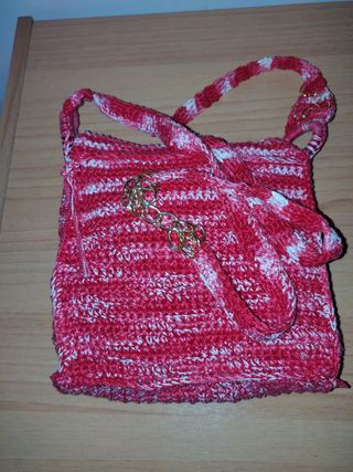 Bolso a ganchillo, medidas en fotos 
