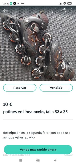 Patines en línea oxelo 