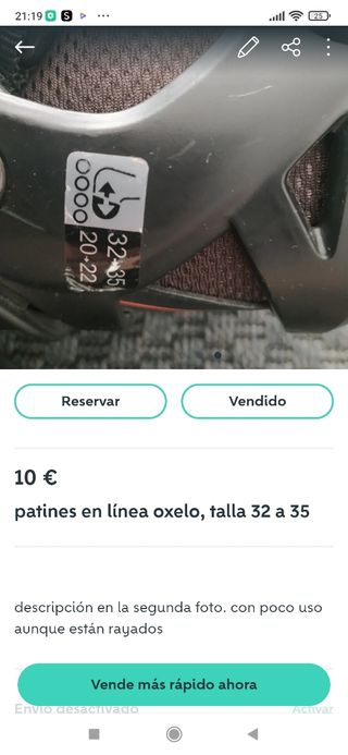 Patines en línea oxelo 