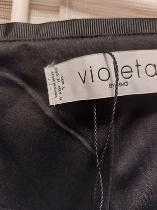 Falda lentejuelas negro y plata