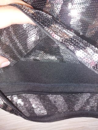 Falda lentejuelas negro y plata