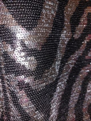 Falda lentejuelas negro y plata