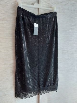 Falda midi fiesta brillo