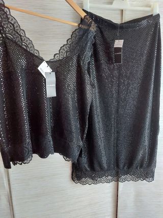 Falda midi fiesta brillo