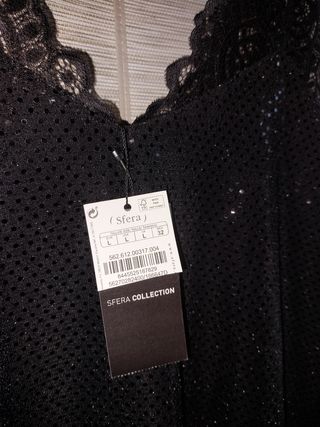 Top Cuerpo brillo fiesta y encaje